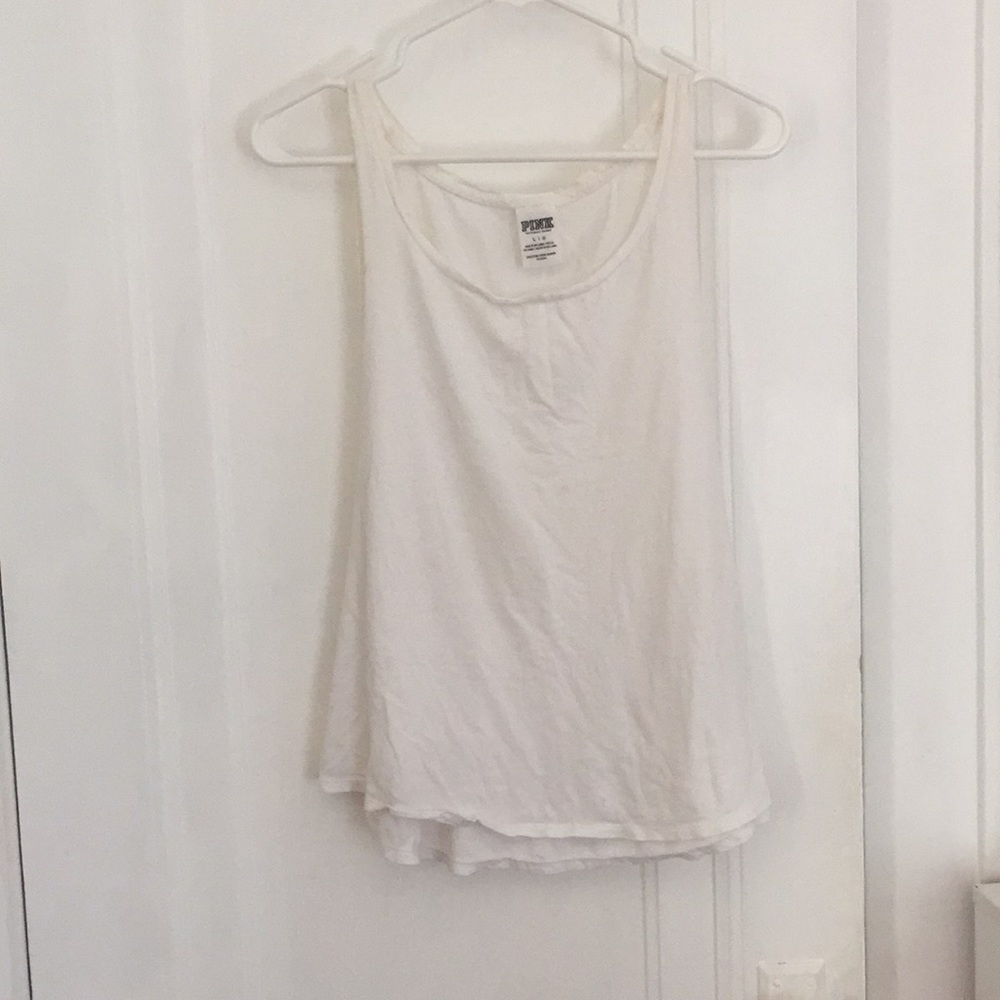 Pink Workout Gym White Tank